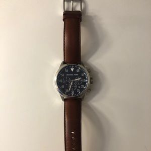 Men’s Michael Kors Navy & Leather Watch